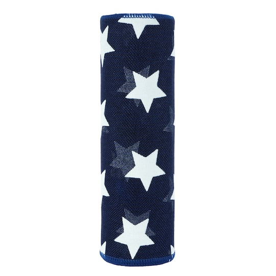 9.5" x 3.3yd. Blue & White Stars Mesh by Celebrate It™